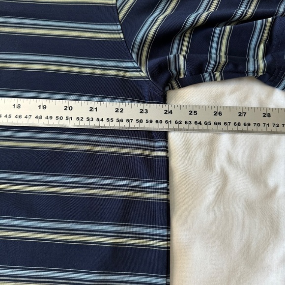 Weir‎ Golf Men's Navy Blue Stripe Short Sleeve Polo Golf Shirt Size Large (44) - Picture 9 of 14